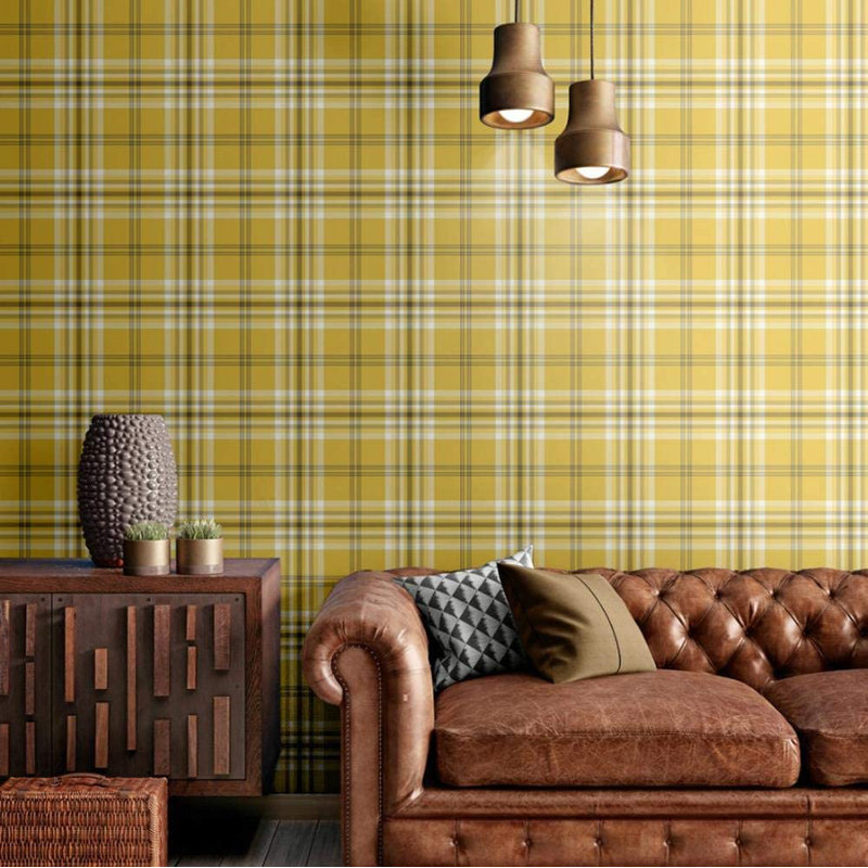 Twyman 10.05m x 53cm Matte Wallpaper Roll, Ochre