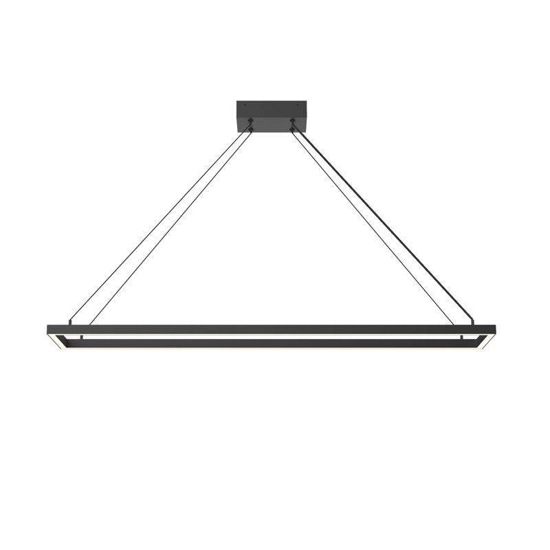 Piazza 1 - Light LED Chandelier, 1.375" H x 47.25" W x 8.625" D, Black