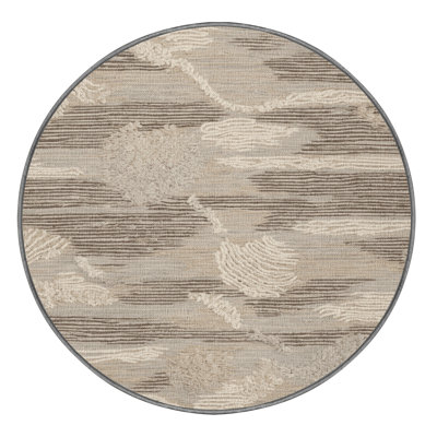 Washable Beach Neutrals Hawaiian Area Rug