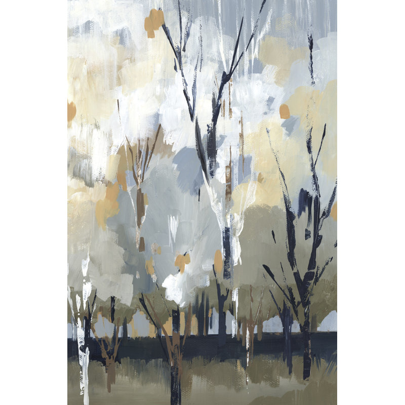 Silversong Birch I Canvas Print in Gray and Beige