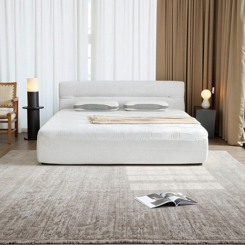 Matelas et structure de lit double tout-en-un - Tissu rafraîchissant et soulagement de la pression, Lit double