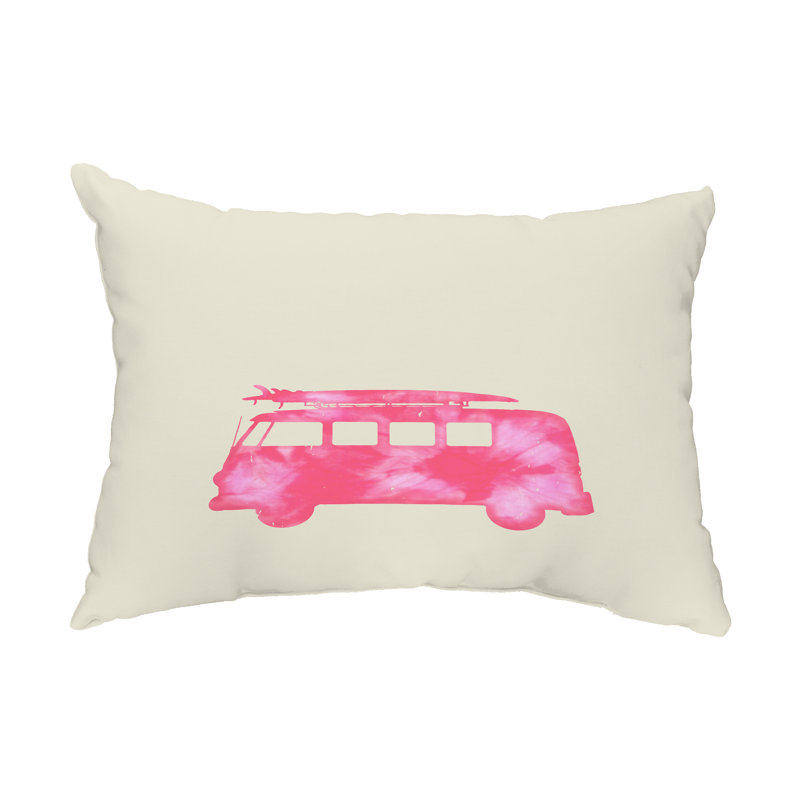 Outdoor Reversible Throw Pillow, Pink
