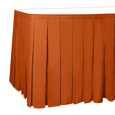 Ultimate Textile 7 Ft. Box Pleat Polyester Table Skirt - 36" Counter Serving Height, Light Pink