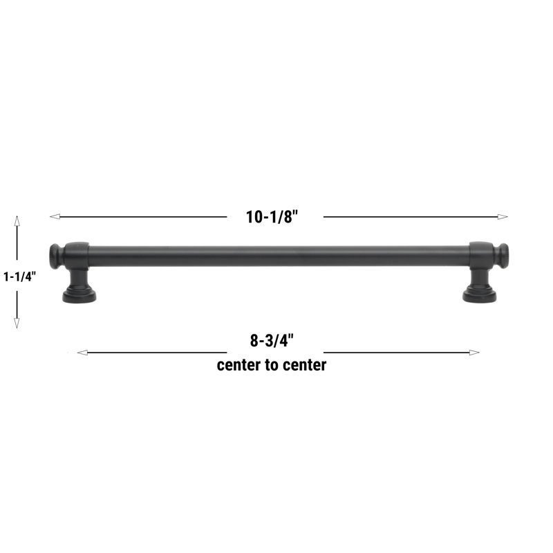 Poignée barre GlideRite 8-3 / 4 po (224mm) GlideRite, Noir mat