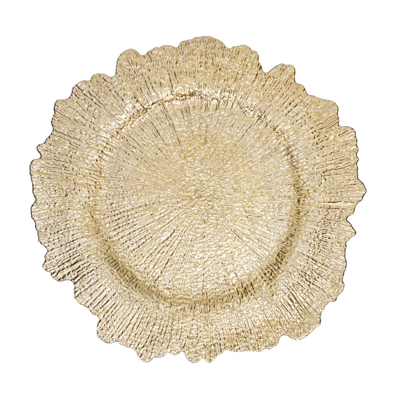 Radiant Elegance Starburst Charger (Set of 4), Gold