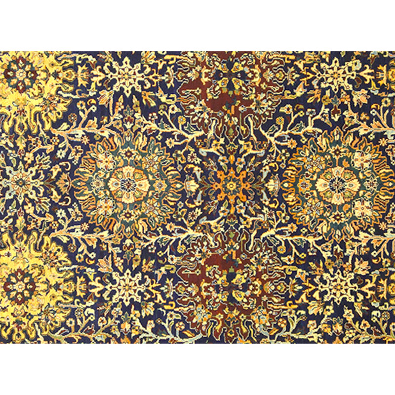 High-Quality Hand-Knotted Blue And Cream Area Rug
