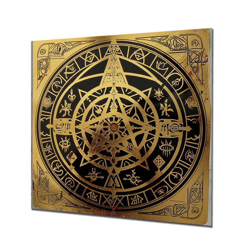 Magicien, phoque alchimie, art mural Mandala, Métal métal, H 36 po x l 36 po x P 1,5 po