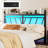 Metal Headboard For King Size Bed With Storage, 60,000 Diy Color Of Led Lights, Head Board With Charging Station, Modern Freestanding Headboard Only, Easy Assembly, Black-509900768-509900772