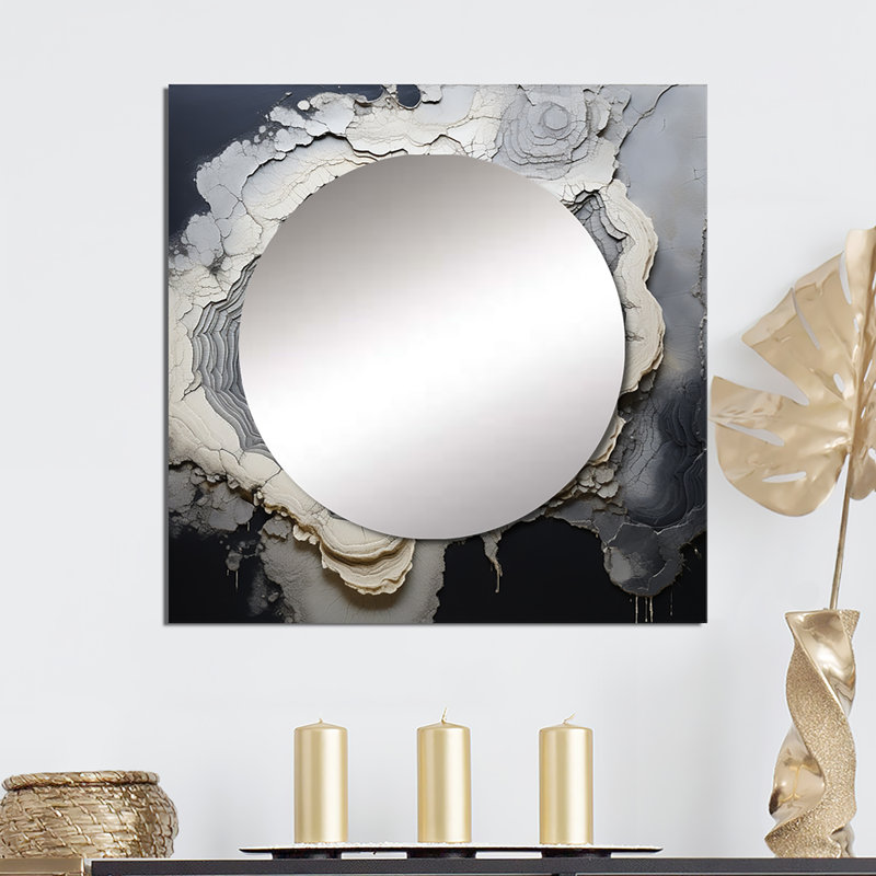 Demetiral - Miroir mural en pierre Spiritual, 36 po x 36 po