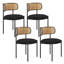 Chaises de salle à manger rembourrées modernes avec dossier en rotin, ensemble de 2-2078641350