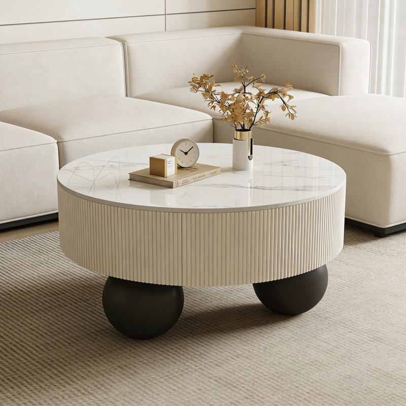 Allister, H 16,14 po x L 27,55 po x l 27,55 po, Blanc / Gris, Noir / blanc