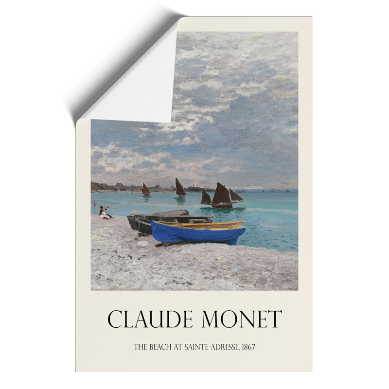 The Beach at Sainte Adresse Print by Claude Monet - Frameless Print, 42cm H x 30cm W x 0.1cm D