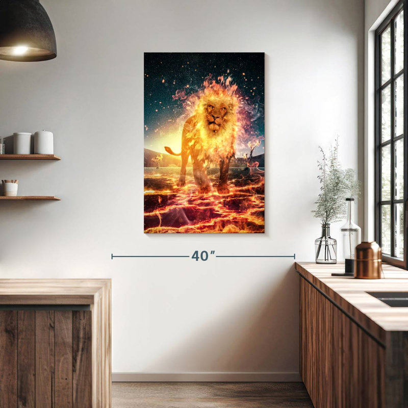 Lion flamboyant Brampt, H 39 po x l 26 po