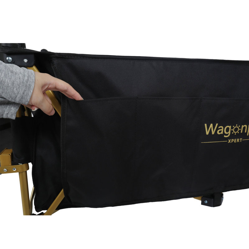 67 wagons de plage très longs et robustes 67-1 / 2po avec hayon ouvert et roues tout-terrain, capacité de 480 lb, cadre ultra-stable breveté, aucun assemblage requis, noir