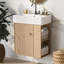 [Vidéo] Meuble-lavabo flottant moderne de 21,6 po avec lavabo en céramique - parfait pour les petites salles de bain, rangement à droite-542745272