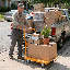 Chariot à plateforme pliable, chariot pliable avec roues pivotantes pour garage d'entrepôt-117396343