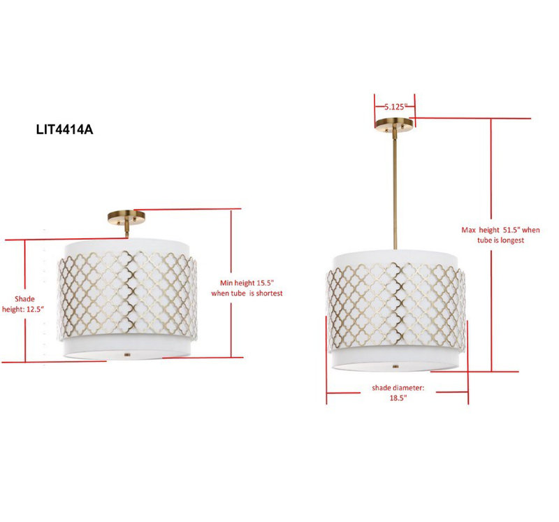 Lustree tambour 3 lumières Nika