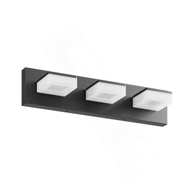 Luminaires de salle de bain à DEL modernes (3 lumières, 20 pouces), luminaires muraux de salle de bain modernes en acrylique noir mat sur miroir (blanc froid 6000k)