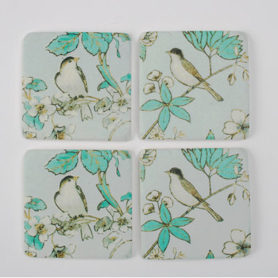 Resin Square 4 Piece Coaster Set