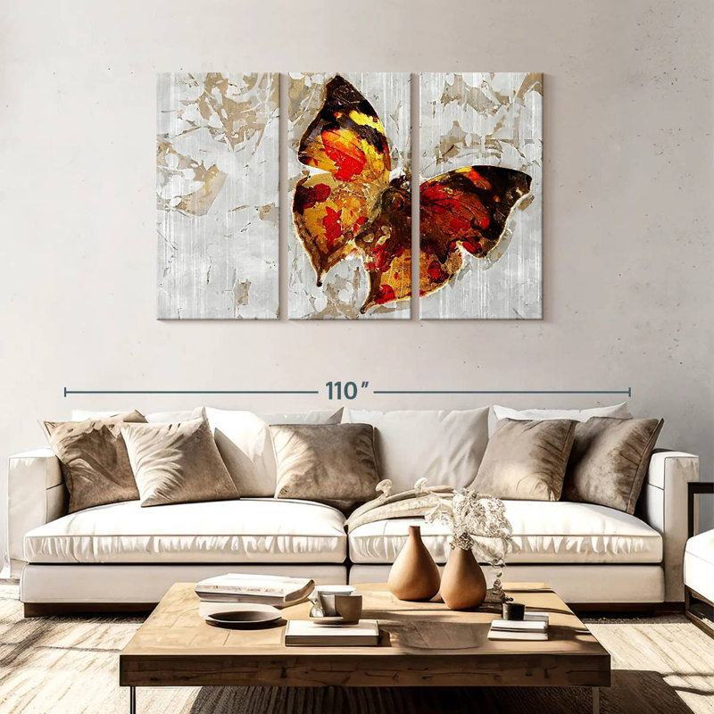 Brampt Grunge Butterfly, 48" H x 74" W