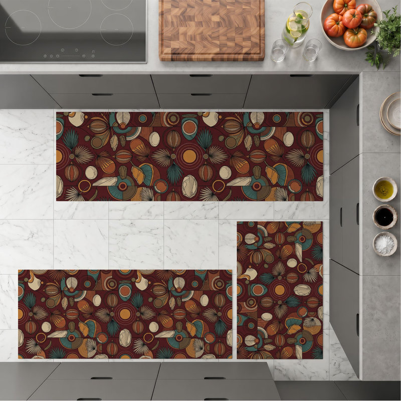 Tapis de cuisine lavables antidérapants Botanical Circles