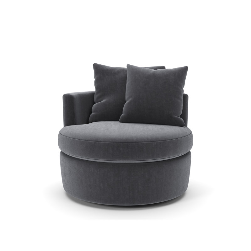 Fauteuil rembourré pivotant Dara Harlow, Ardoise Andrew