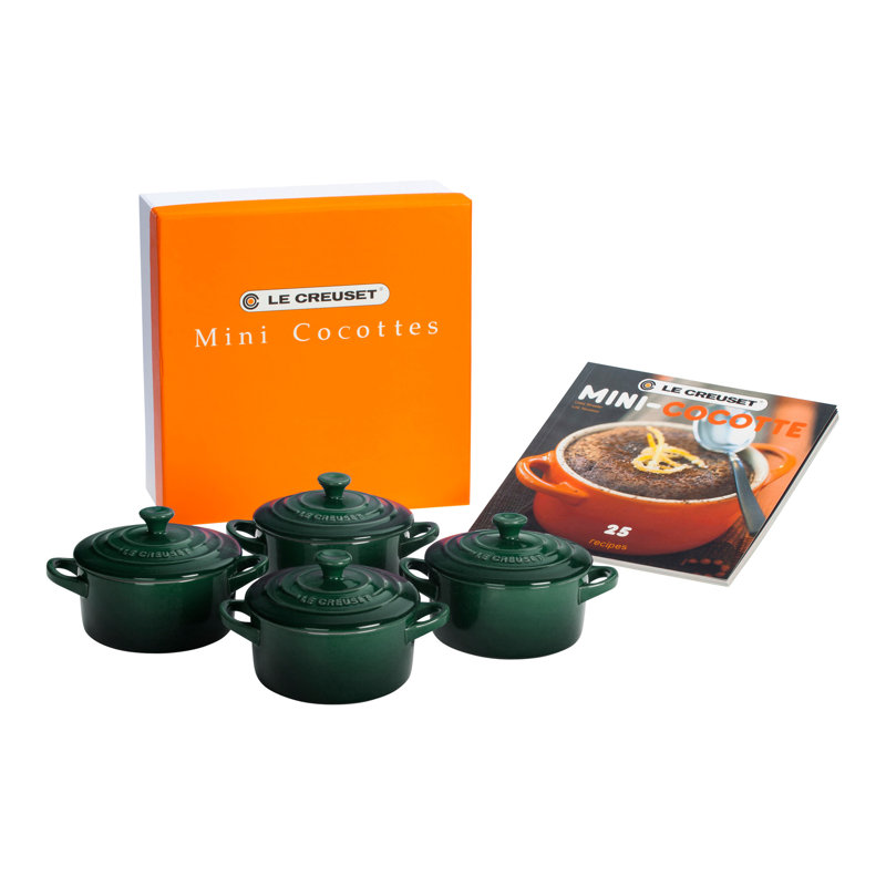 Le Creuset Stoneware Set of 4 Mini Round Cocottes with Lids
