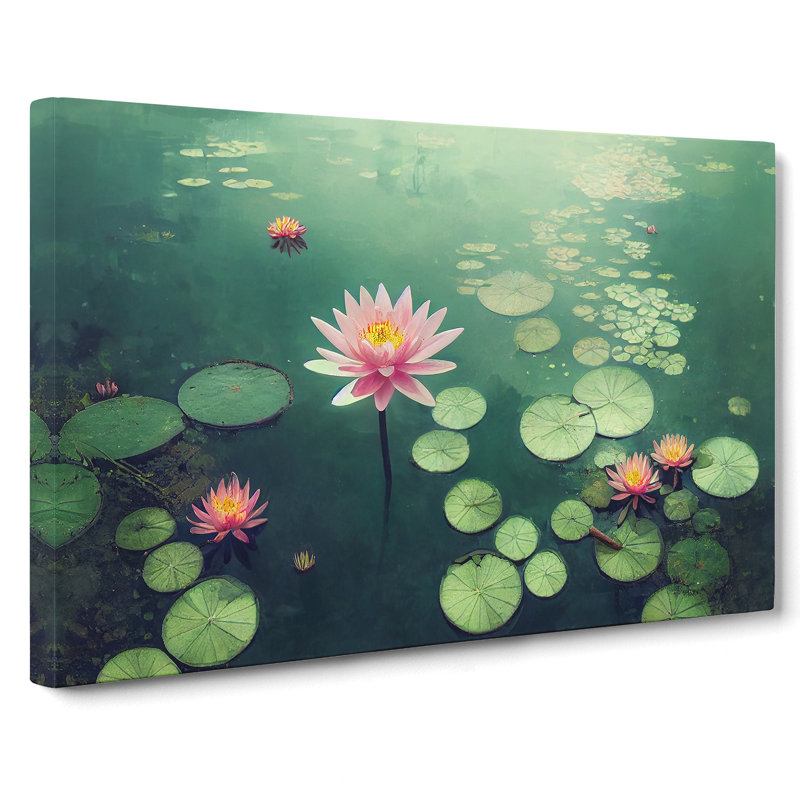 Unique Water Lily Flowers - Wrapped Canvas, 40cm H x 60cm W x 3cm D