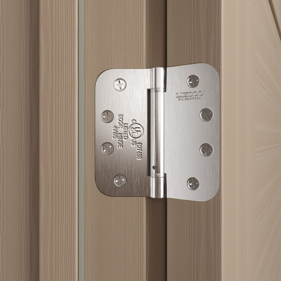 Polished Chrome Self-Closing Heavy Duty Mortise Fire Rated Door Hinge 4" × 4" Villar Home Designs