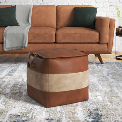 Brock 19" Wide Square Pouf Ottoman by Steelside