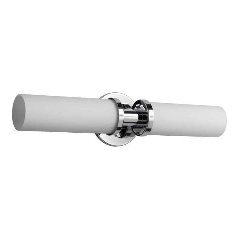 Barre d’éclairage de salle de bain tambour 2 lumières Sellner, Chrome poli