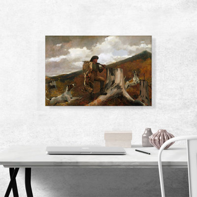 «A Huntsman and Dogs 1891» par Winslow Homer, reproduction d'art sur toile tendue