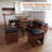 Extendable Breakfast Nook Table Set with Storage Benches & Stools, 6-Piece Corner Dining Table Set-175091329-175091328-175091326