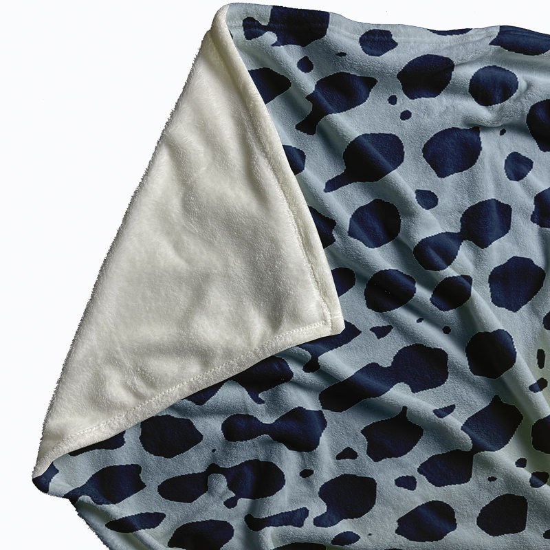 Couverture polaire à motif léopard, L 50 po x L 60 po, Bleu