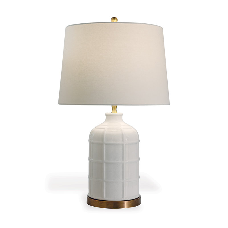 Bamboo Garden Table Lamp, White/Gold