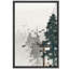 Œuvre de sanctuaire japonais de forêt brumeuse, images de paysage zen, impression sur toile encadrée-123502116-123502122