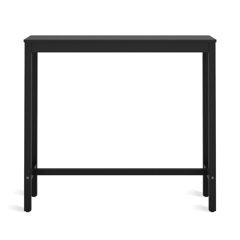 Herstein Solid Wood Bar Table, Black, 39” H x 45” L x 15” W