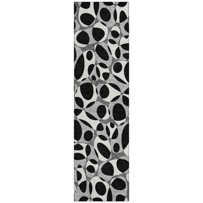 Machine Washable Indoor/Outdoor Chantille ACN2536 Abstract Rug