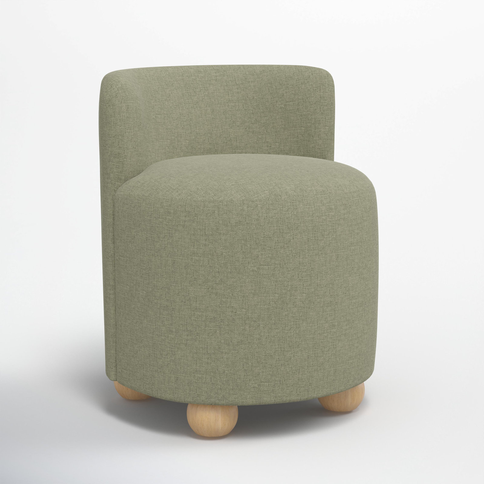 Bee Vanity Stool, Zuma Laurel Textured Linen