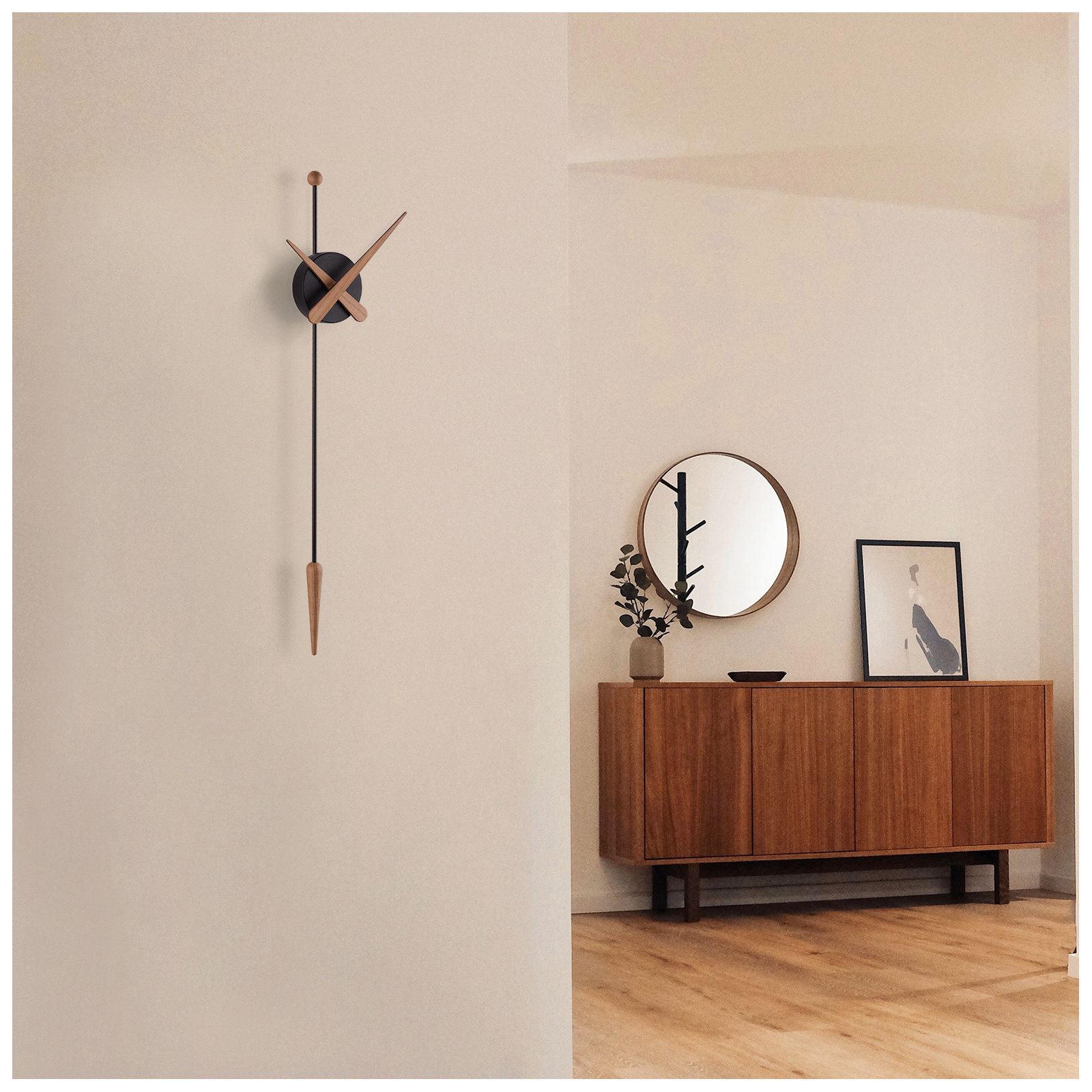 11.02'' Wall Clock, Black Oak