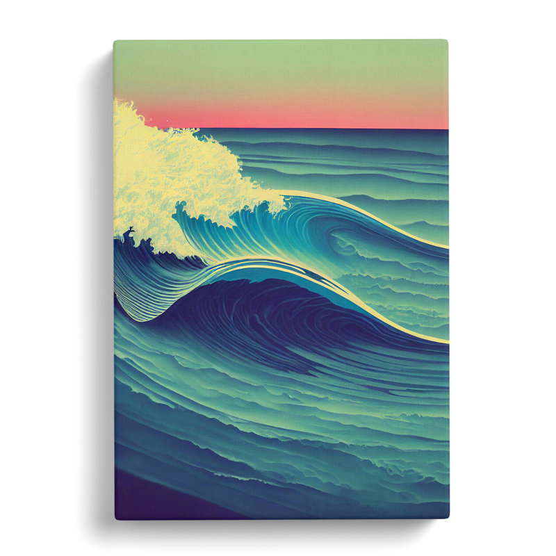 Sunset Ocean Wave No.5 - Wrapped Canvas Print, 50cm H x 35cm W x 3cm D