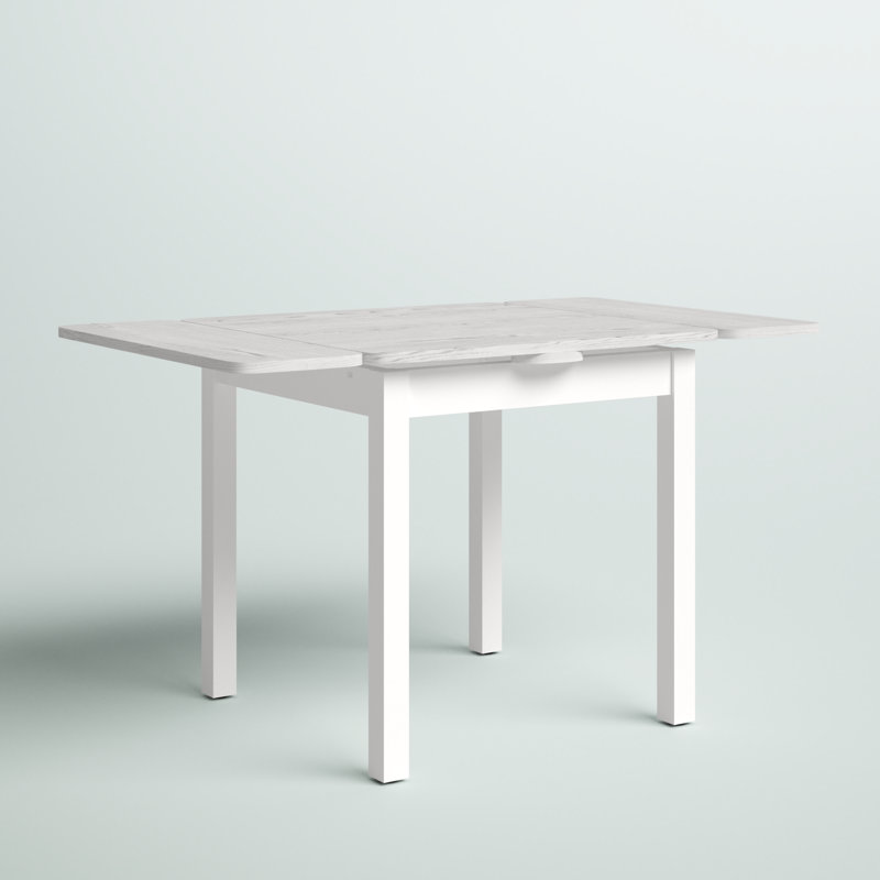 Southsea Extendable Pine Solid Wood Dining Table, White, H74 x L77 x W77cm