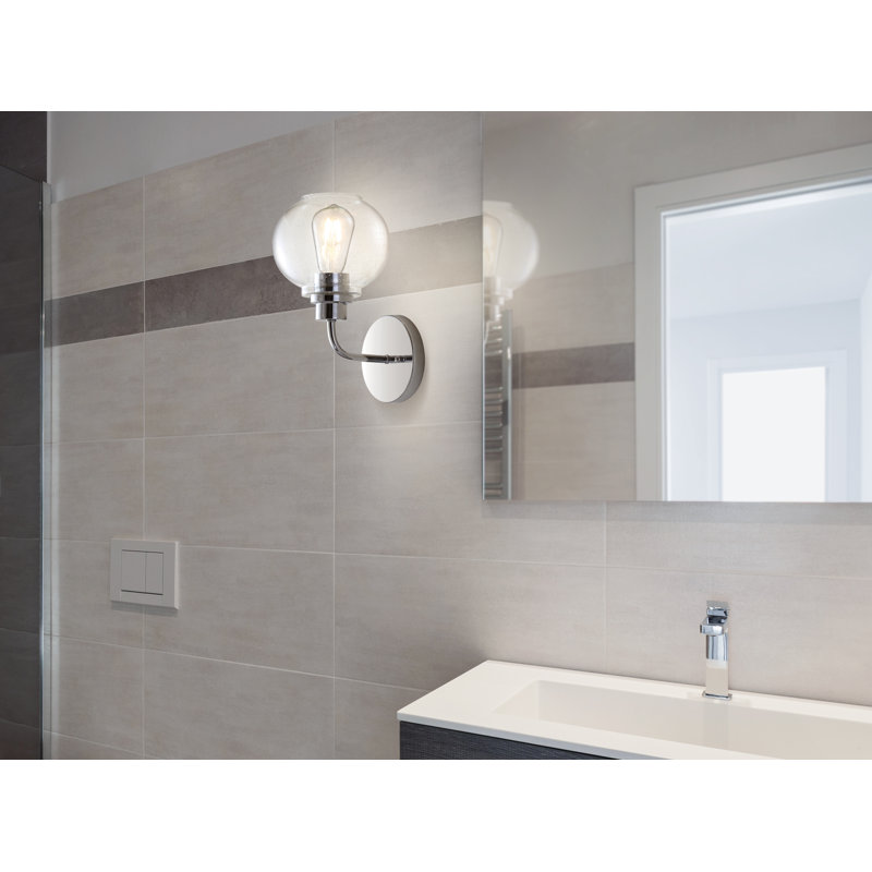 Éclairage pour meuble-lavabo rustique à DEL Daulton, Chrome chrome, 1