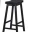 Ensemble de tabourets à hauteur de bar de 29 po à finition noire avec ensemble de 2 sièges de selle en bois massif-1425732640