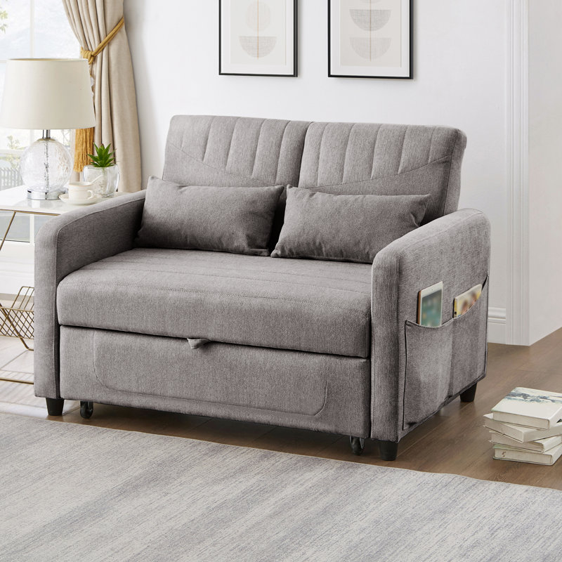 Linen Sofa, Dark Gray