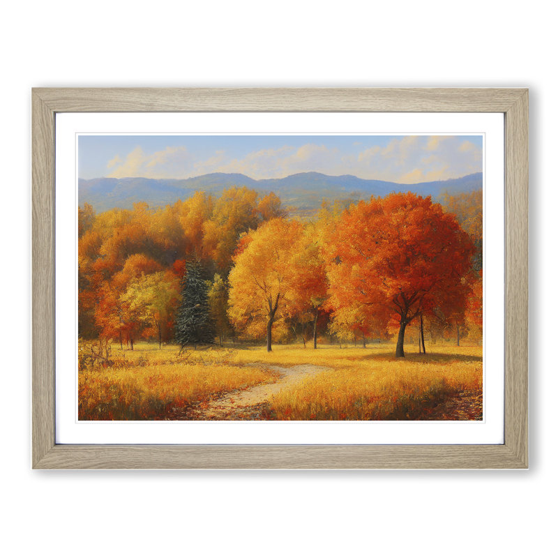 View of an Autumn Forest Vol.4 - Framed Print, 25cm H x 34cm W x 2cm D, Oak