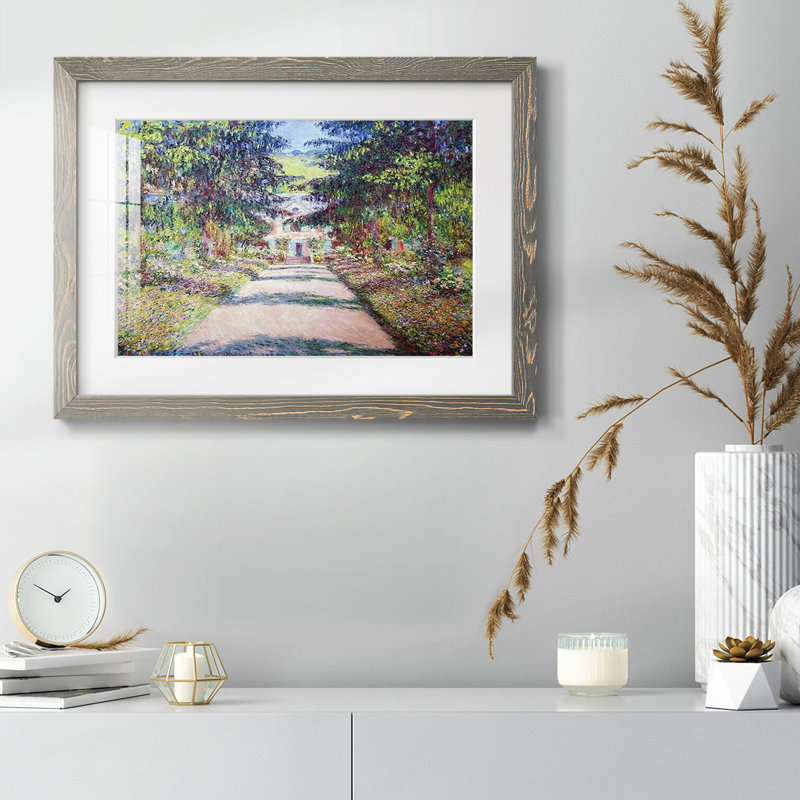 Sentier dans le jardin de Monet à Giverny, 1900, H 18 po x l 26 po x P 1,5 po, Gris