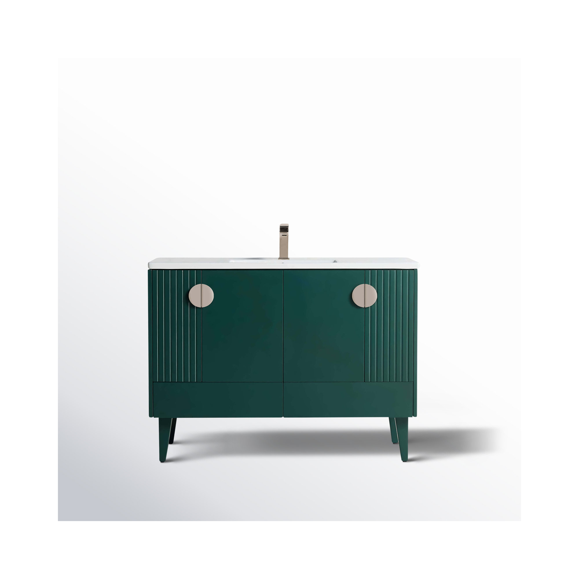 Saimah 48'' Single Bathroom Vanity, Satin Nickel, Green