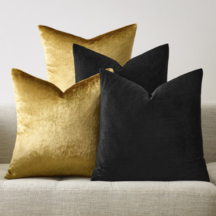 Housses de coussin en velours de luxe Combinaisons de couleurs décoratives (Ensemble de 4)