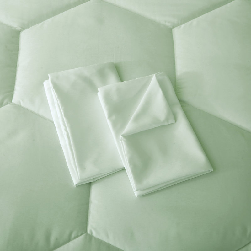 Ensemble d'édredon surdimensionné en microfibre Better Style Home, Vert clair